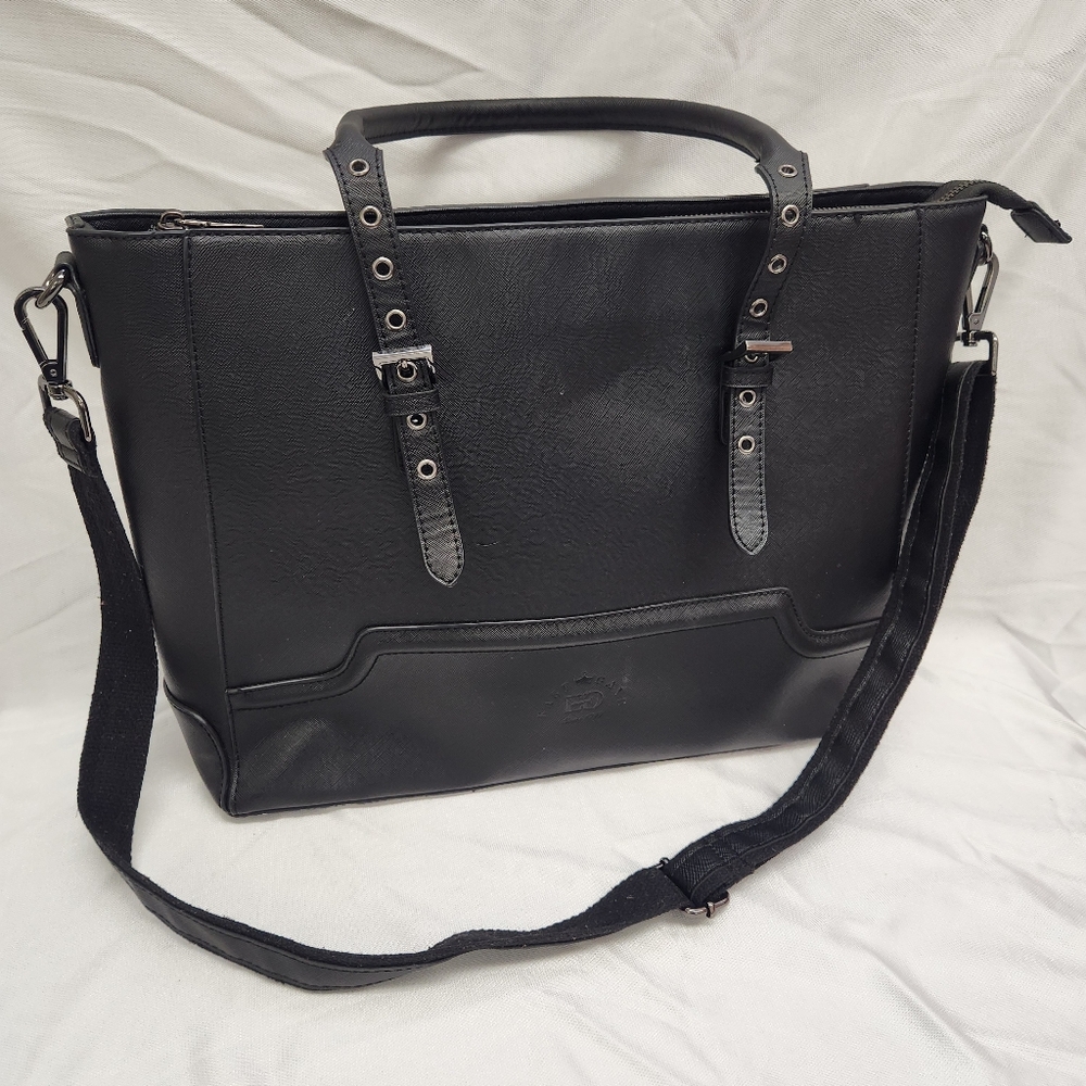 Vegan Leather Laptop Bag 15.6 Inch Women Business Laptop Tote by EaseGave